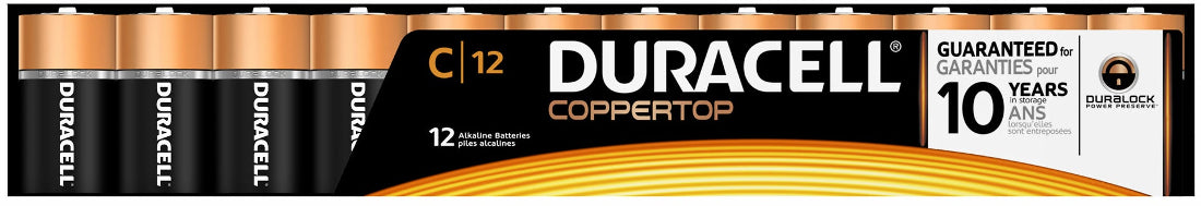 Duracell Coppertop Alkaline C Batteries, 12 ct