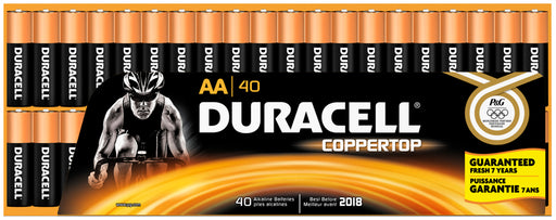 Duracell Coppertop AA Alkaline Batteries, 40 ct