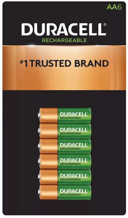 Duracell Rechargeable AA Pre-Charged Batteries, 6 ct