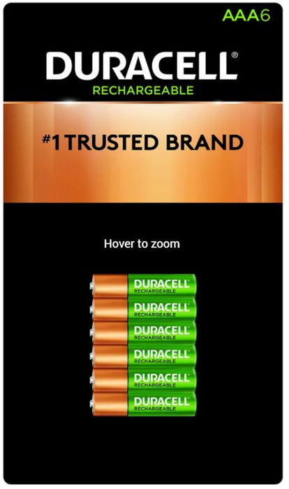 Duracell Rechargeable AAA Pre-Charged Batteries , 6 ct