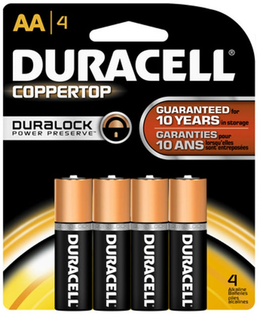 Duracell Coppertop AA Alkaline Batteries, 4 pcs