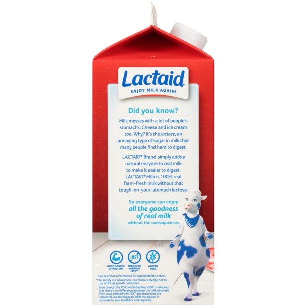 Lactaid 100% Whole Vitamin D Milk, 64 oz