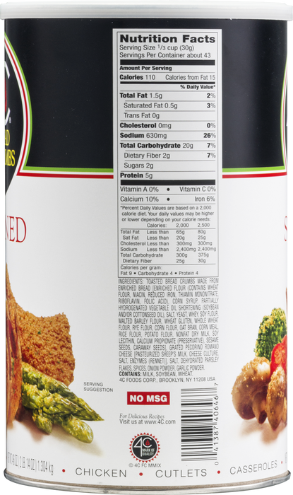 4C Seasoned Bread Crumbs , 46 oz