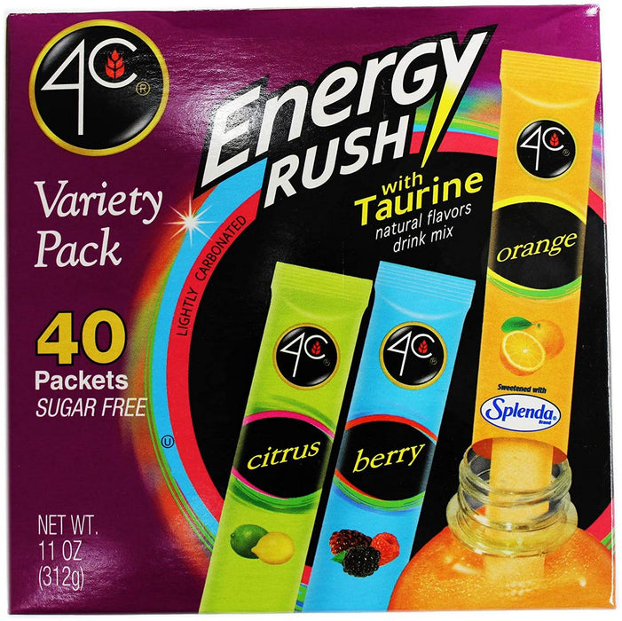 4C Energy Rush Drink Mix Variety Pack, 40 pcs