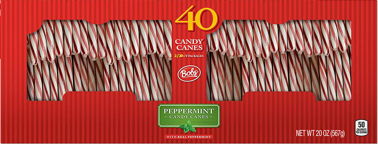 Brach's Bobs Red And White Pepperment Candy Canes, 40 ct