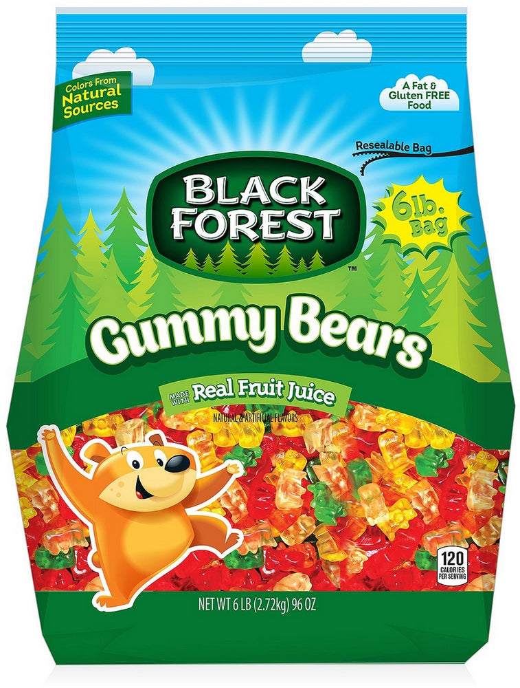 Black Forest Gummy Bears with Real Fruit Juice, Value Pack, 6 lbs