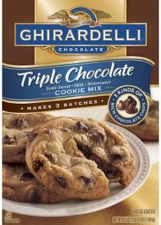 Ghirardelli Triple Chocolate Cookie Mix , 52.5 oz