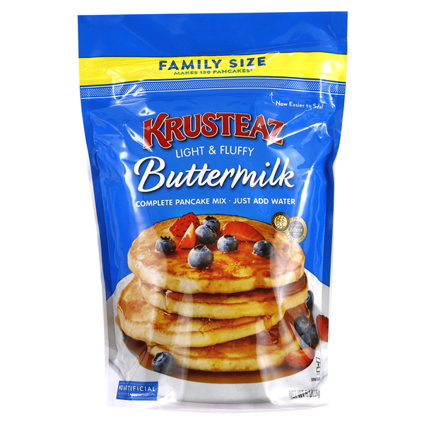 Krusteaz Light & Fluffy Buttermilk Pancake Mix, Resealable Bag , 25.20 oz