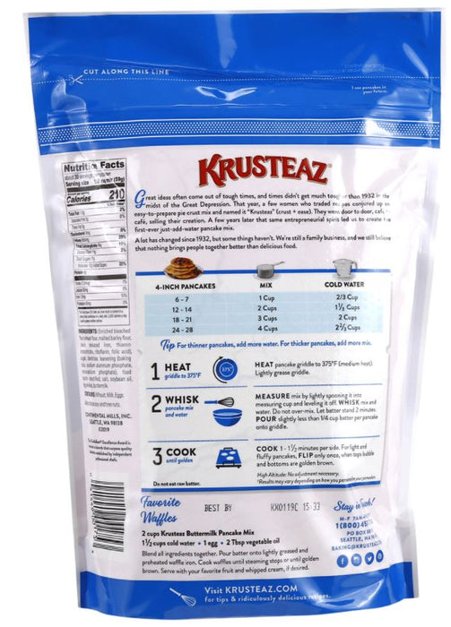 Krusteaz Light & Fluffy Buttermilk Pancake Mix, Resealable Bag , 25.20 oz