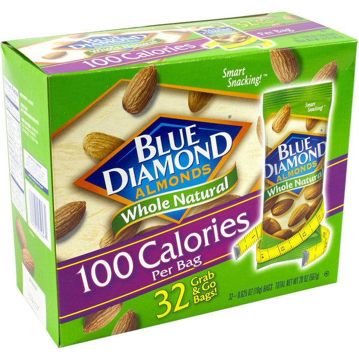 Blue Diamond Whole Natural Almonds, Value Pack , 32 x 0.625 oz