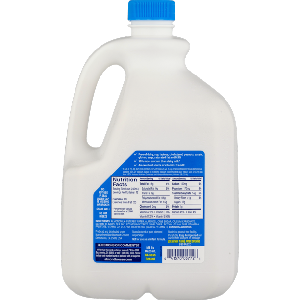 Blue Diamond Breeze Original Almond Milk, 2.84 L, 96 oz