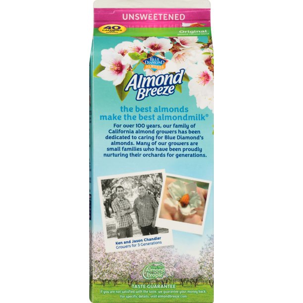 Blue Diamond Almond Breeze Unsweetened Coconut Blend Almond Milk, 64 oz