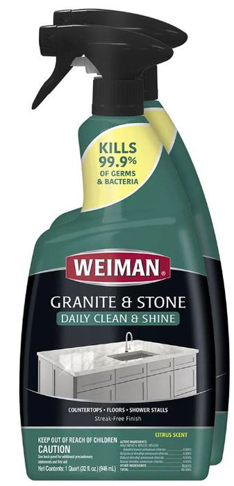 Weiman Granite And Stone Daily Cleaning & Shine Disinfectant, 2-Pack, 2 x 32 oz