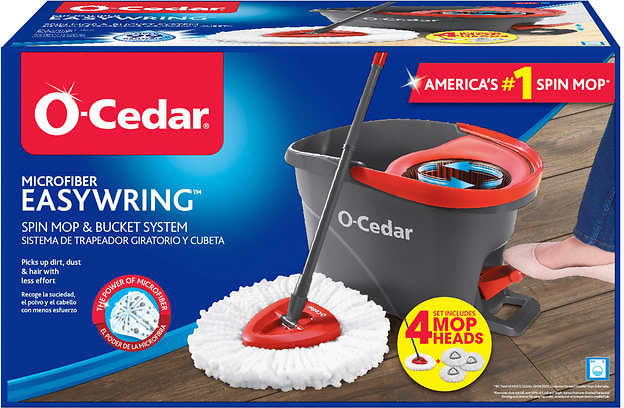 O-Cedar EasyWring Spin Mop & Bucket System with 3 Refills