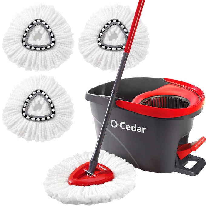 O-Cedar EasyWring Spin Mop & Bucket System, 3 Refills, 1 ct