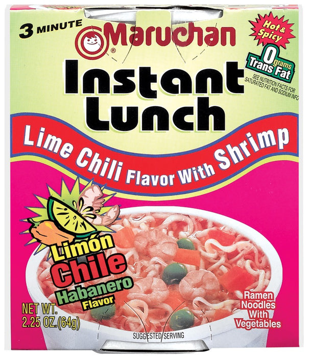 Maruchan Instant Lunch, Lime Chili  Flavor with Shrimp, 64 gr (2.25 oz)