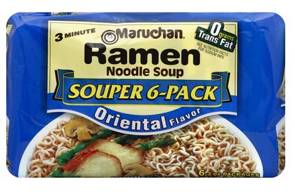 Maruchan Ramen Noodle Soup, Oriental Flavor, 6-Pack, 6 ct