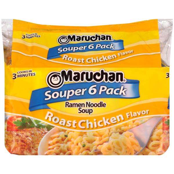 Maruchan Ramen Noodle Soup, Roasted Chicken Flavor, 6-Pack, 6 ct