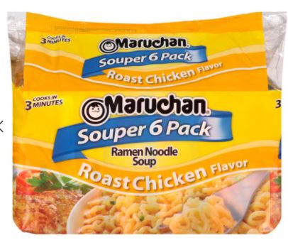 Maruchan Ramen Noodle Soup, Roasted Chicken Flavor, 6-Pack, 6 ct