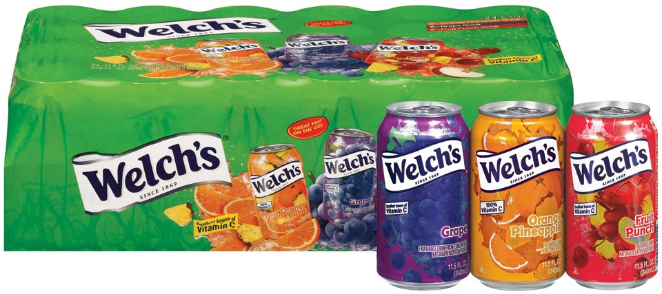 Welch's 100% Juice Variety Cans, 24 x 11.5 oz