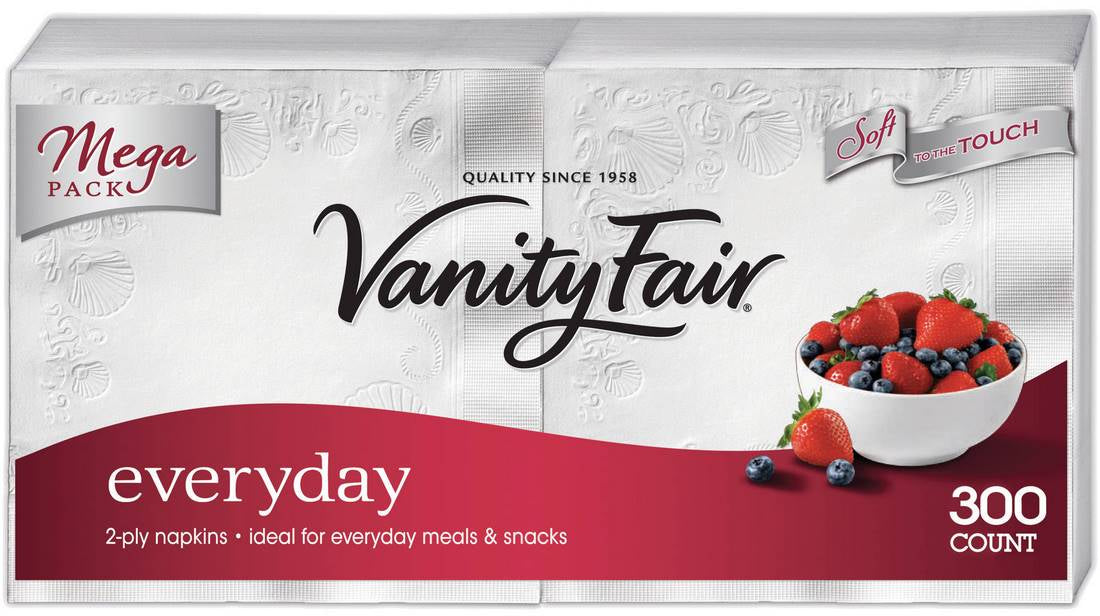 Vanity Fair Everyday Napkins, 2-ply, 300 ct