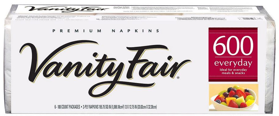 Vanity Fair Premium Everyday Napkins, 2-ply, 600 ct