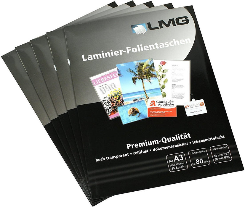 LMG Laminating Pouches, A3 Format, 25 ct