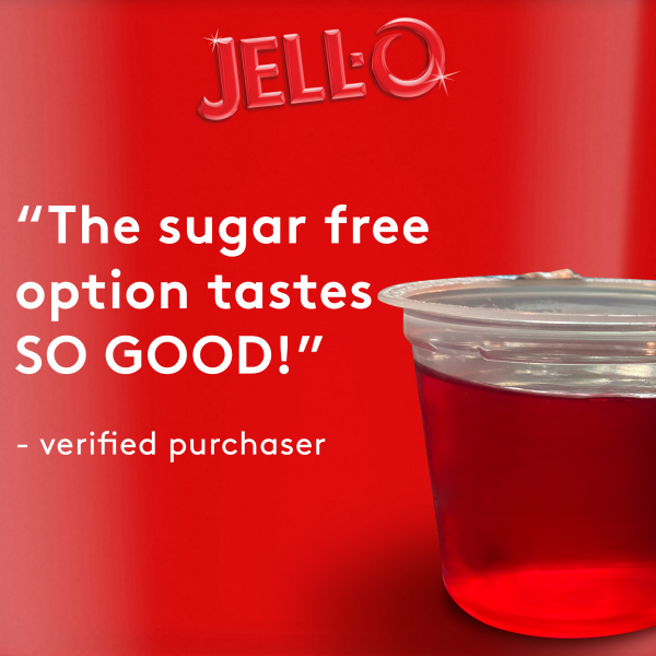 Jell-O Strawberry Sugar Free Jello Cups Gelatin Snack, 4-Pack , 4 ct