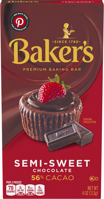 Baker's Premium  Baking Bar Semi-Sweet Chocolate , 4 oz