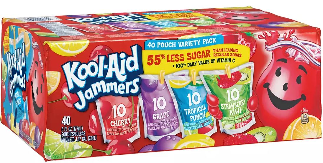 Kool-Aid Jammers Juice Pouches, Variety Pack , 40 x 6 oz