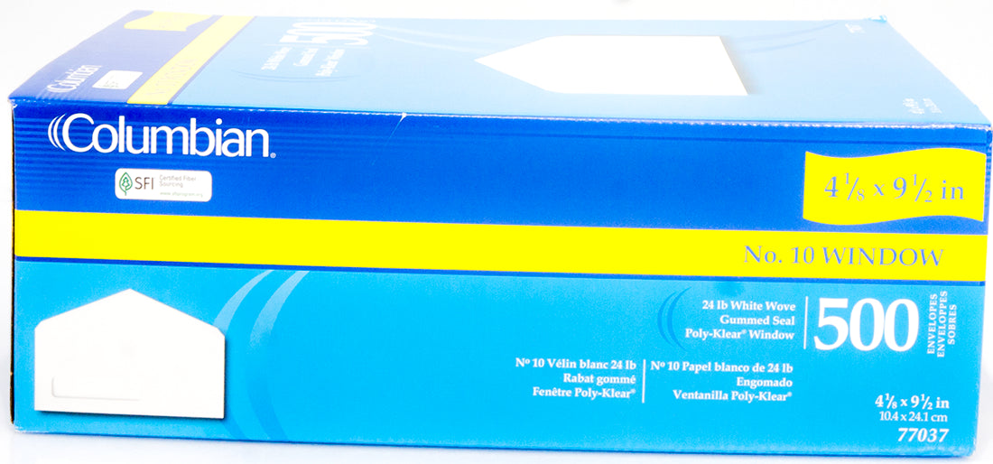 Columbian Window Envelopes, No.10, 500 ct