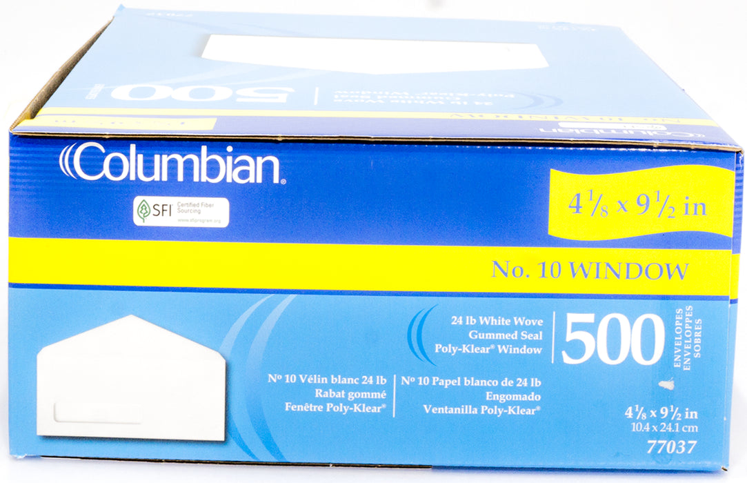 Columbian Window Envelopes, No.10, 500 ct
