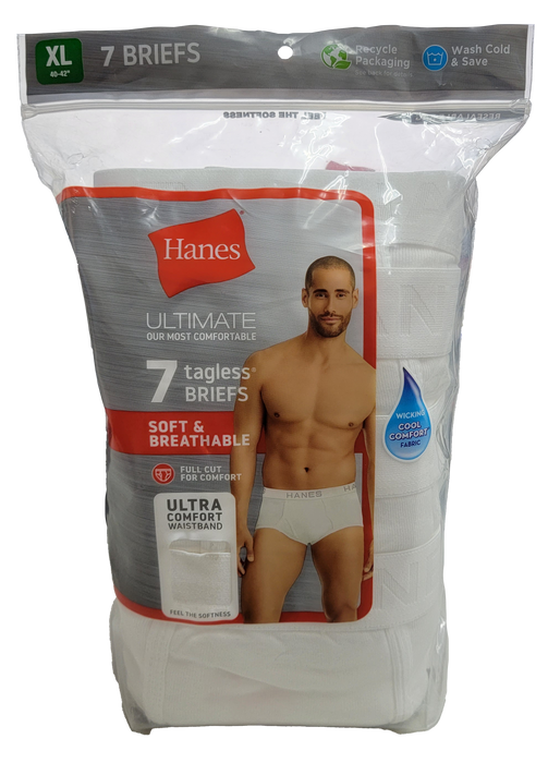 Hanes7764W7 Men Ultimate Briefs, XL