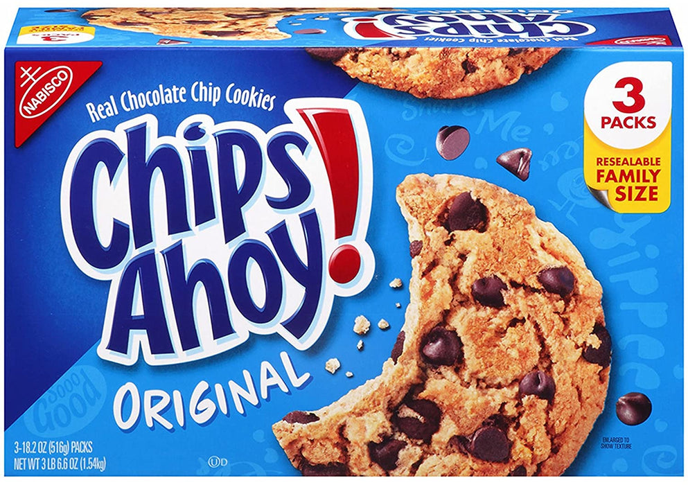 Nabisco Chips Ahoy Original, Value Pack, 3 x 18.2 oz