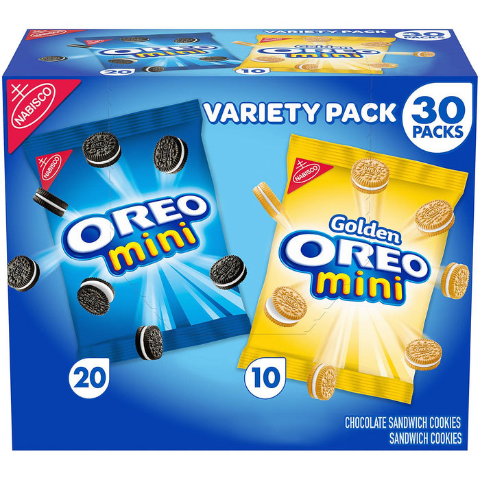 Mini Oreo Sandwich Cookies, Variety Pack, 30 x 1.5 oz