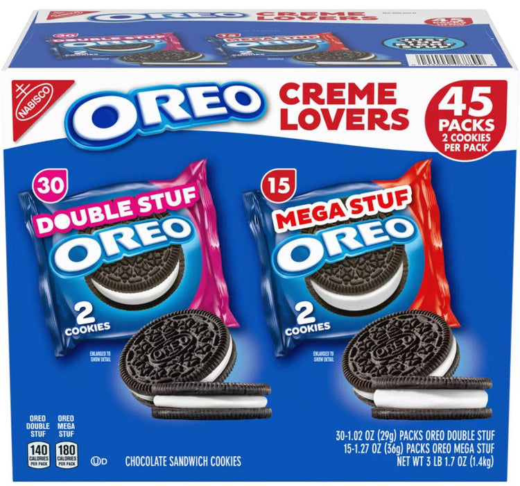 Oreo Crème Lovers, Variety Pack , 45 ct