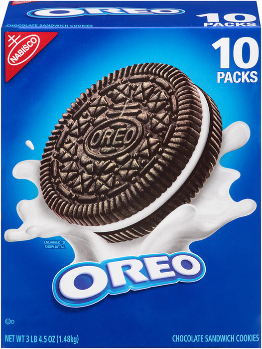 Nabisco Oreo Chocolate Sandwich Cookies, 10 packs