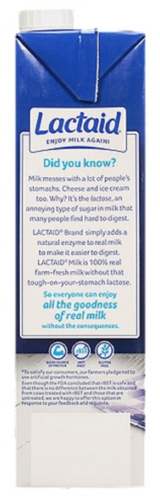 Lactaid 2% Reduced Fat Milk, 100% Lactose Free , 1 L