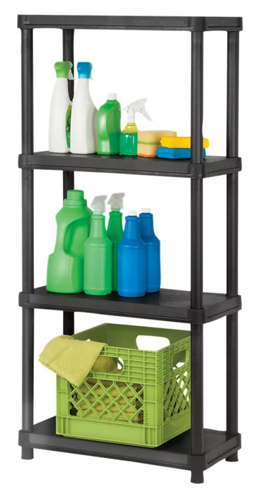 Organize-It 4-Tier 12" x 24" Resin Shelving System , 1 pc