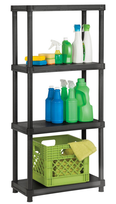 Organize-It 4-Tier 12" x 24" Resin Shelving System , 1 pc