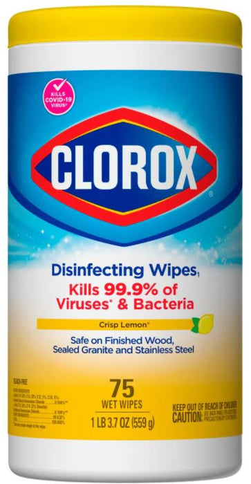 Clorox Disinfecting Wipes, Crisp Lemon Scent , 75 ct