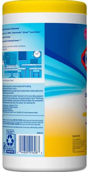 Clorox Disinfecting Wipes, Crisp Lemon Scent , 75 ct