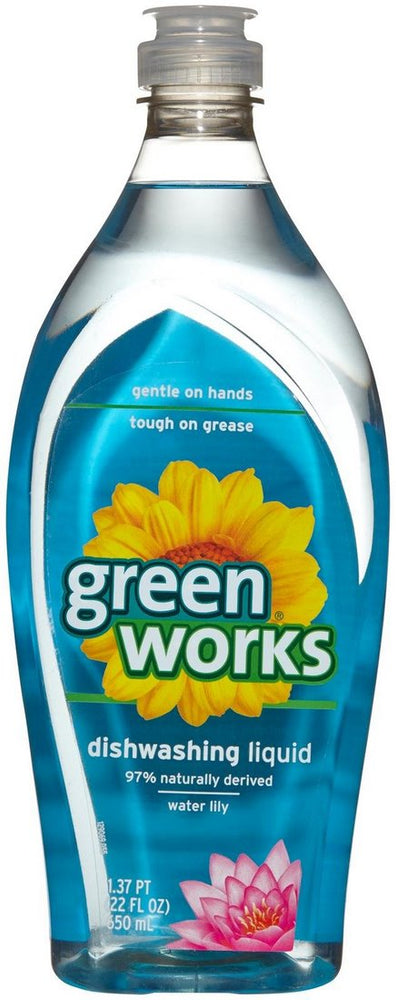 Green Works Dishwashing Liquid, Water Lilly, 22 oz