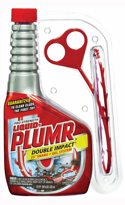 Clorox Liquid Plumr Drain Cleaner + Impact Snake , 18 oz