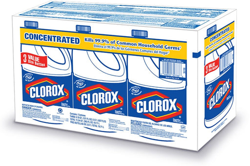 Clorox Concentrated Regular Bleach, 3 x 121 oz