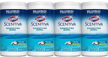 Clorox Scentiva Disinfecting Wipes, Value Pack, 4 x 70 ct