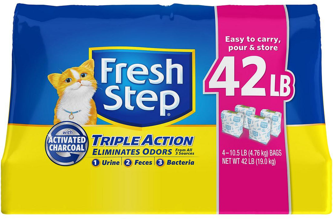 Fresh Step Triple Action Scented Scoopable Cat Litter, 42 lbs