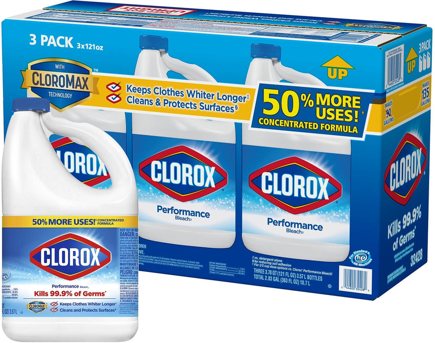 Clorox Performance Bleach Value Pack, 3 x 3,57 L (3 x 121 oz)