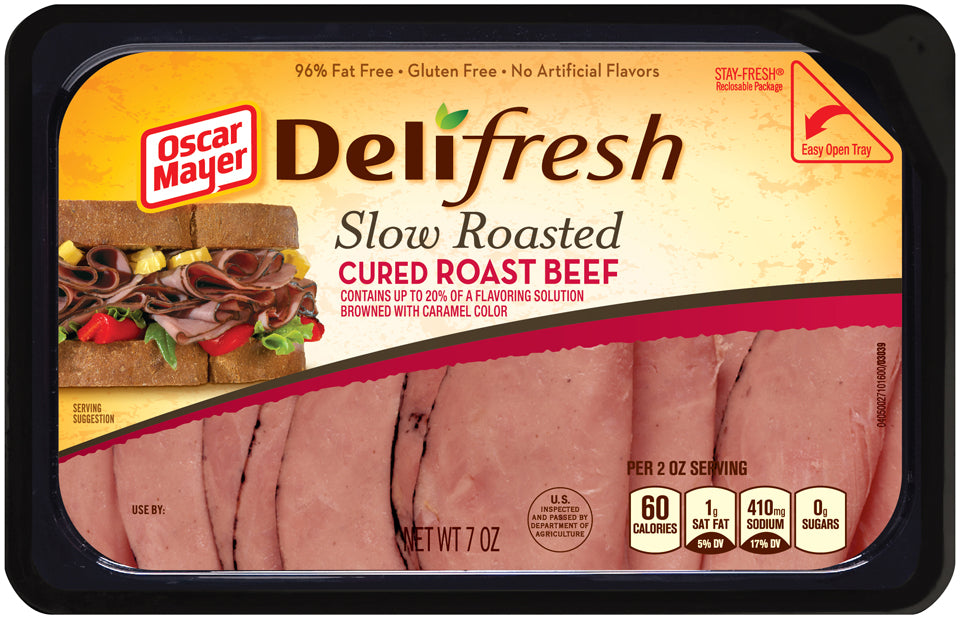 Oscar Mayer Deli Fresh Slow Roasted Cured Roast Beef, 7 oz