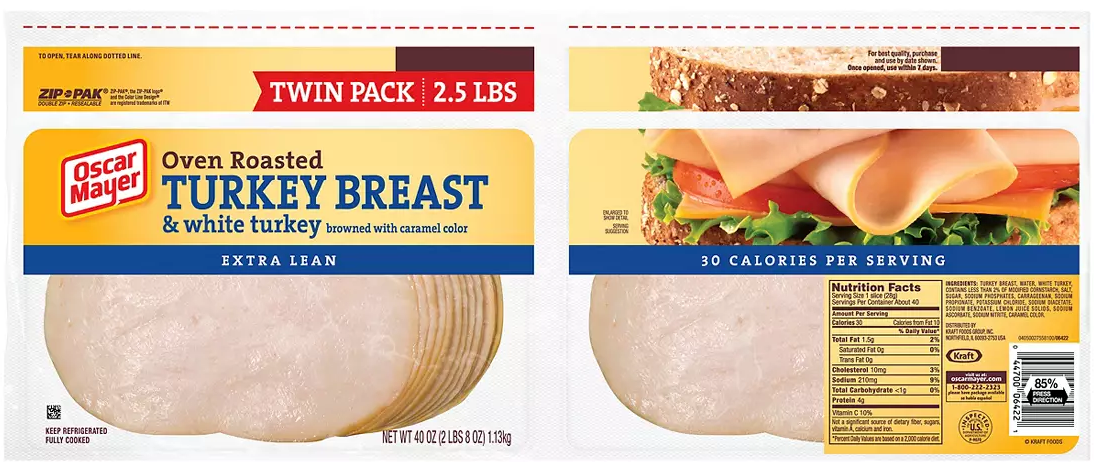 Oscar Mayer Oven Roasted Turkey Breast, 2-Pack , 2 x 20 oz